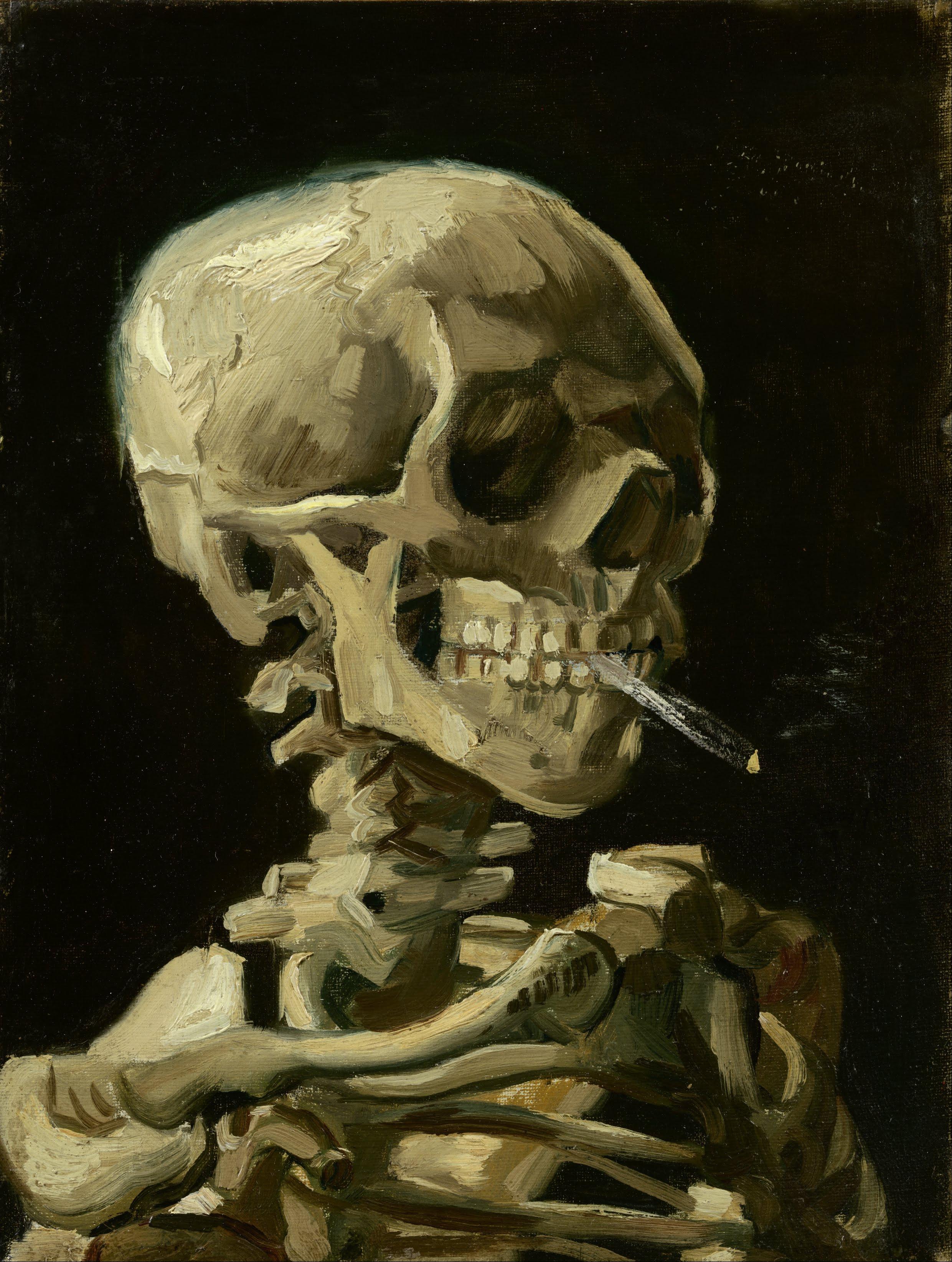 Head of a Skeleton with Burning Cigarette